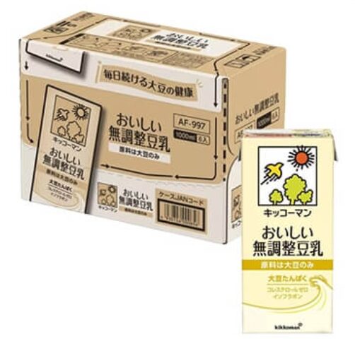 段ボールに6本入ったキッコーマン 無調整豆乳37686