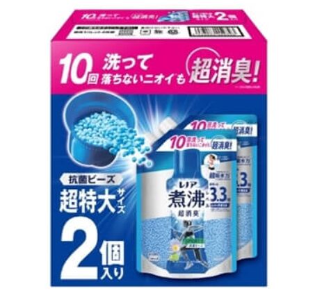 「レノア 煮沸レベルの超消臭・抗菌ビーズ 大容量1410ml×2個セット。洗濯物のニオイ対策に最適な柔軟剤入り消臭ビーズ【商品番号71351】コストコ限定サイズ
