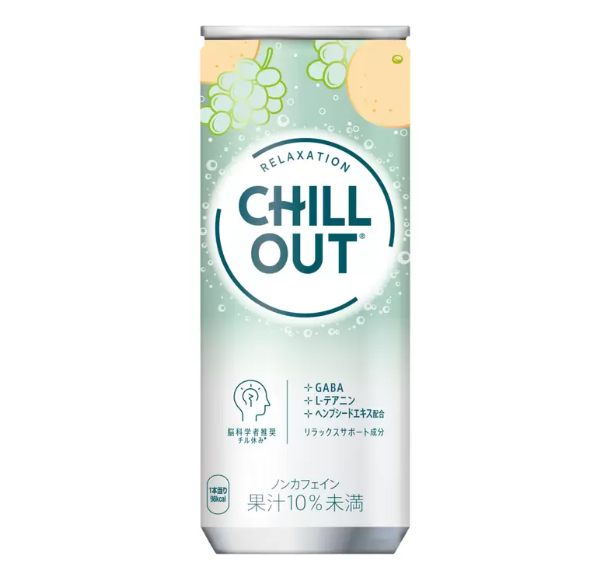 CHILL OUT（チルアウト）リラクゼーションドリンク 250ml×12缶。リラックス成分配合で仕事や就寝前におすすめの炭酸飲料【商品番号37511】コストコまとめ買いパック