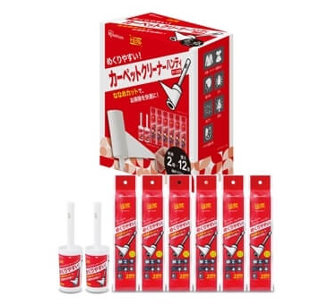トルクルハンディ 粘着クリーナー 60周巻。本体2個と替え12個入りの大容量セット【商品番号66203】衣類や布製品のホコリ・毛取りに便利なコストコ限定アイテム