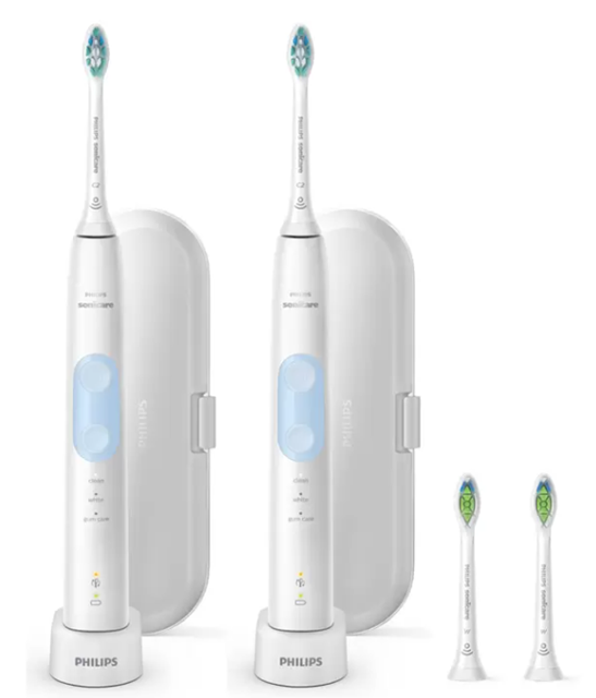 Philips Sonicare プロテクトクリーン 電動歯ブラシ2本セット HX6403/71。音波水流で歯垢をしっかり除去できるコストコ限定パッケージ【商品番号40867】」