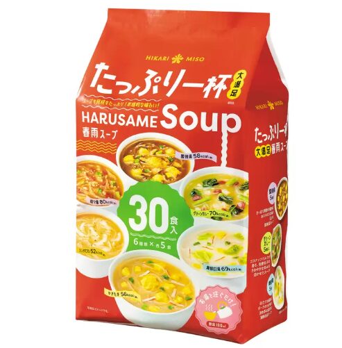 ひかり味噌 春雨スープ 6種アソート 30食入。低カロリーで手軽に楽しめる即席春雨スープ。和風・中華・ピリ辛など多彩な味が楽しめる人気セット【商品番号558056】コストコ取扱