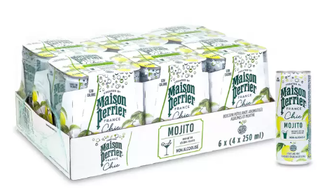 コストコのメゾンペリエ シックレモヒート炭酸飲料 250ml×24本セット。爽やかなレモン＆ミント風味の無糖スパークリングウォーター【商品番号67770】」
