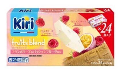 コストコのキリ フルーツブレンド フランボワーズ＆パッションフルーツ 24ピースセット。クリーミーなチーズとさわやかなフルーツの甘酸っぱさが合わさったデザート感覚のスティックタイプ【商品番号72304】
