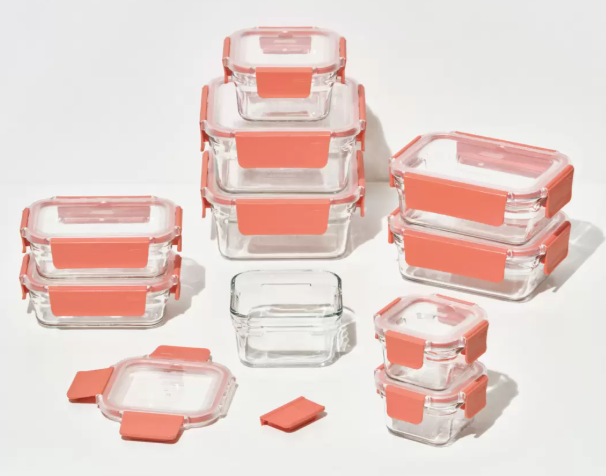 コストコのGLASSLOCK ガラス保存容器10PK（レンジ・オーブン・食洗機可）。電子レンジやオーブン、食洗機にも対応した耐熱ガラス製の保存容器セット。食材の保存や調理に便利な大容量10個入り