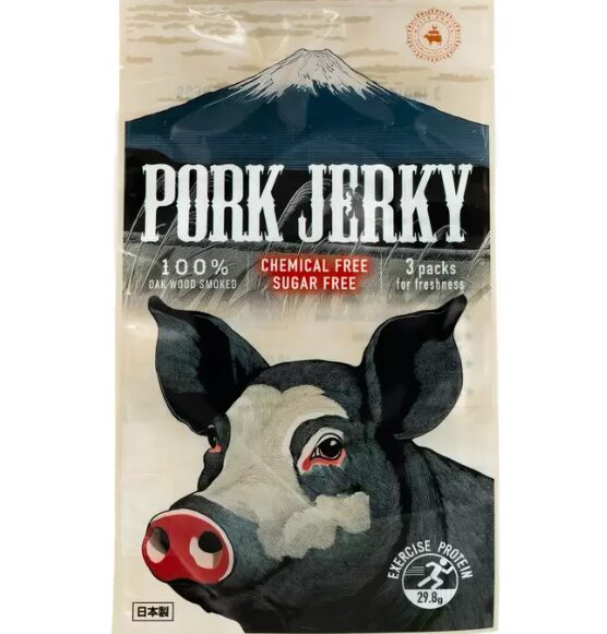 コストコのWHITE SMOKE ポークジャーキー（300g）。ジューシーで風味豊かなポークジャーキー。おやつやお酒のおつまみに最適