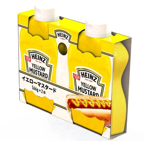 サンドイッチやホットドッグの定番！HEINZ イエローマスタード 566g×2本。ほどよい酸味とコクで、毎日の食卓を彩ります。ITEM#61517