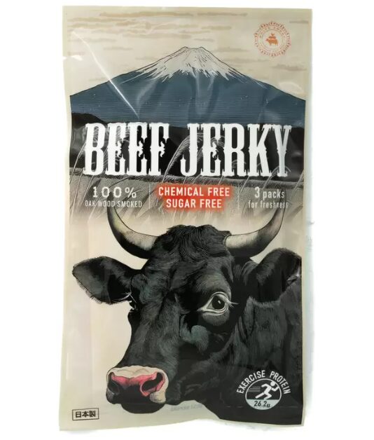 コストコのWHITE SMOKE ビーフジャーキー（300g）。しっかりとした旨味と柔らかな食感のビーフジャーキー。手軽に楽しめる高タンパクなスナック