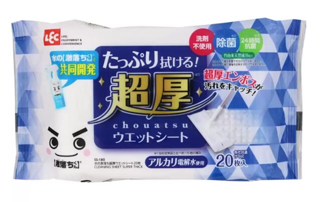 コストコの水の激落ち超厚ウェットシート フローリング用（20枚×10個）。厚手でしっかりと汚れを拭き取るフローリング用ウェットシート。大容量で、家全体の掃除に便利