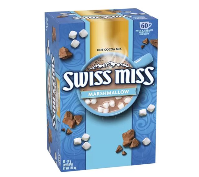コストコのSWISS MISS ミルクチョコレートココア マシュマロ入り 60袋入 ITEM#591632。甘くてクリーミーな味わいが楽しめる大容量ココアセット