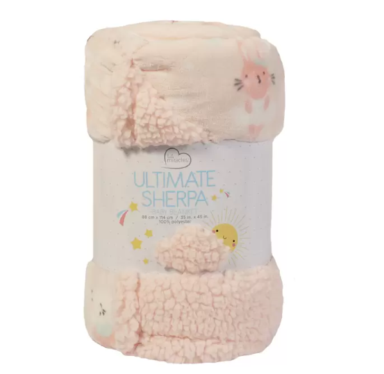 コストコ ULTIMATE SHERPA ベビーブランケット 88cm×114cm ITEM#174743。柔らかい肌触りで赤ちゃんを優しく包むブランケット