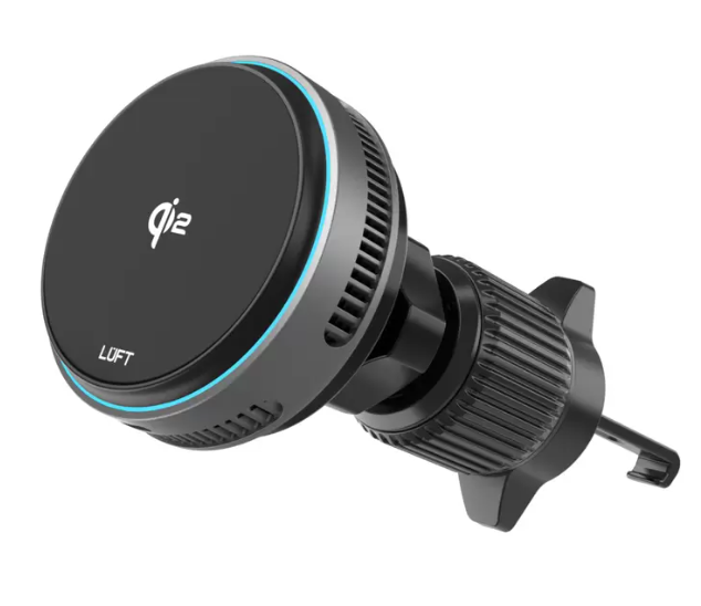コストコのLUFT Qi2 ワイヤレス充電ホルダー 車載充電器 ITEM#75545。スマホを置くだけで急速充電できる便利な車用ワイヤレスチャージャー