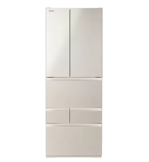 コストコのTOSHIBA 冷蔵庫 550L GR-W550FK EC ITEM#74751。大容量で省エネ性能に優れたファミリー向け冷蔵庫