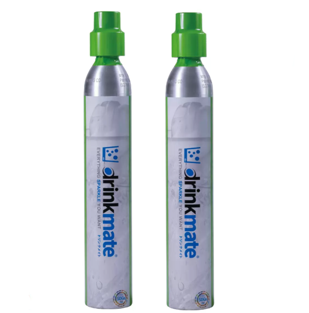 コストコのdrinkmate 予備用 ガスシリンダー ワンタッチ 2パック ITEM#64505。炭酸水メーカー専用の交換用シリンダーセット