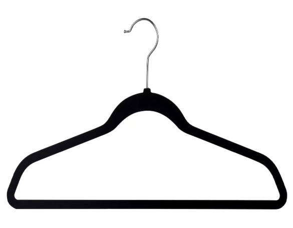 コストコのノンスリップハンガー 薄型・回転式 50本セット ITEM#1193759。衣類が滑り落ちにくく、省スペースで収納できる便利なハンガー