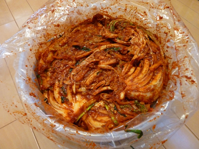 キムチを漬けた樽