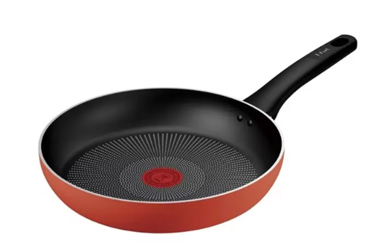 コストコ T-fal マンダリンオレンジフライパン 26cm ITEM#72597。IH・ガス対応で使いやすい、鮮やかなオレンジカラーのフライパン」