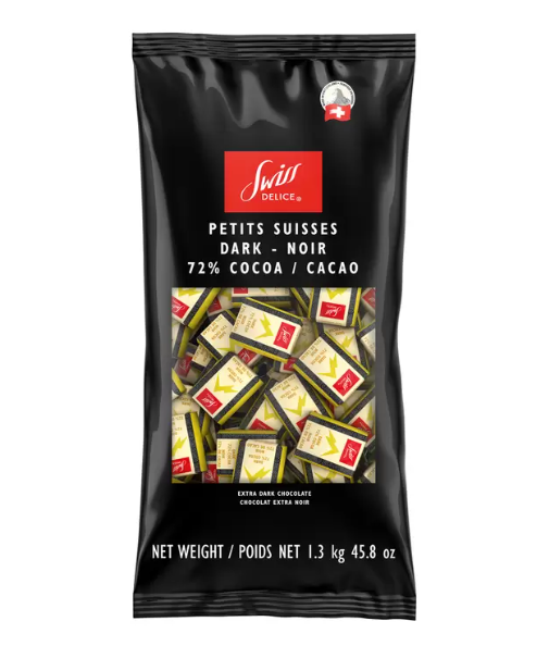 コストコ スイスデリス ダークチョコレート カカオ72% 1.3kg ITEM#590534。濃厚でビターな味わいが楽しめる大容量ダークチョコレート