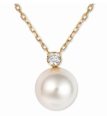 コストコ 18Kイエローゴールド アコヤパール ダイヤモンドネックレス82136