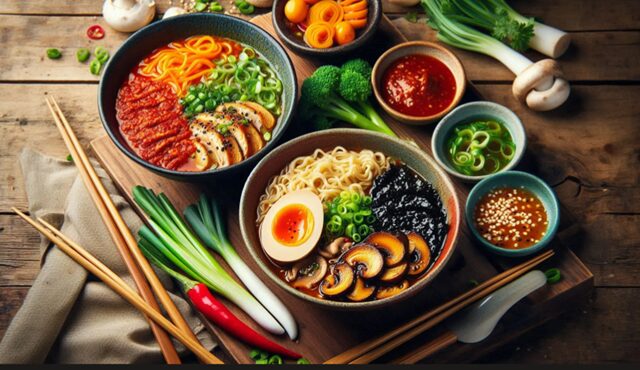 テーブルの上の韓国ジャージャー麺